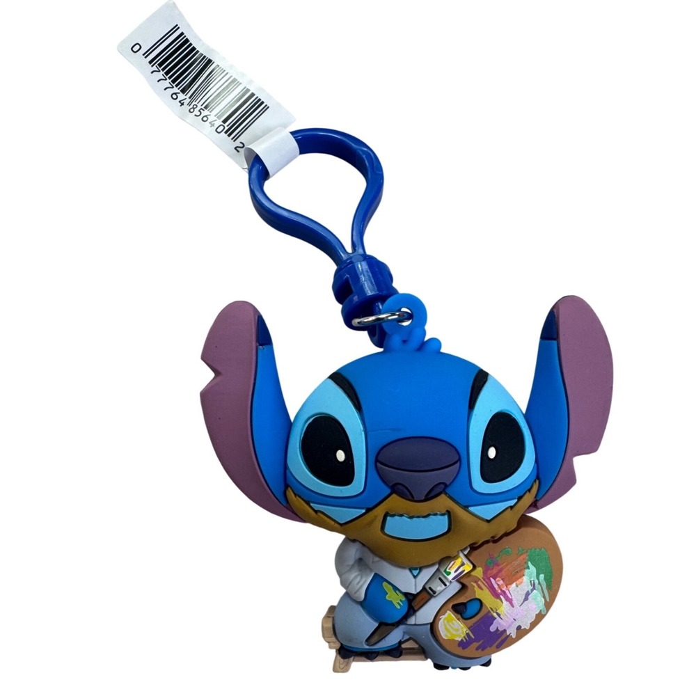 Disney‎ Lilo & Stitch Artist Painter Stitch 3D Foam Bag Clip Keychain New